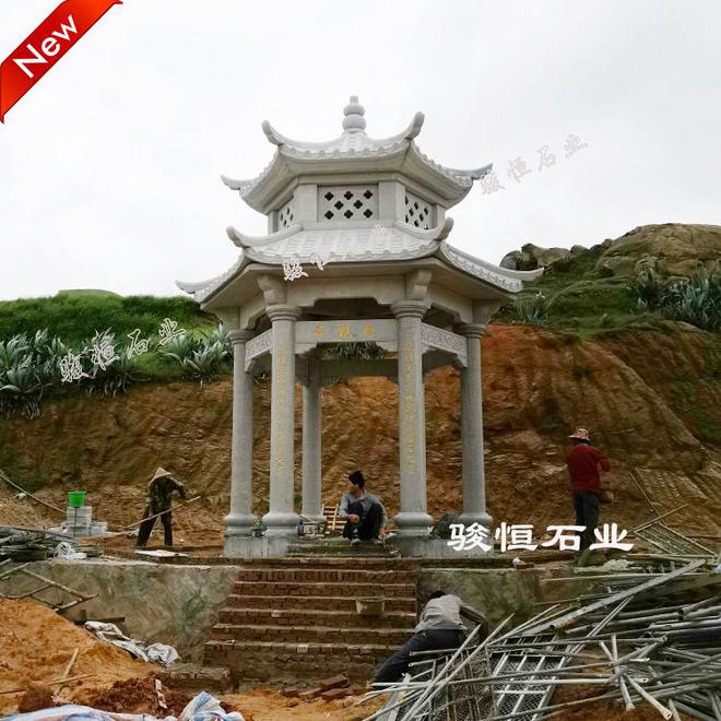 石雕凉亭——寺庙园林中的亮丽风景线(图1)