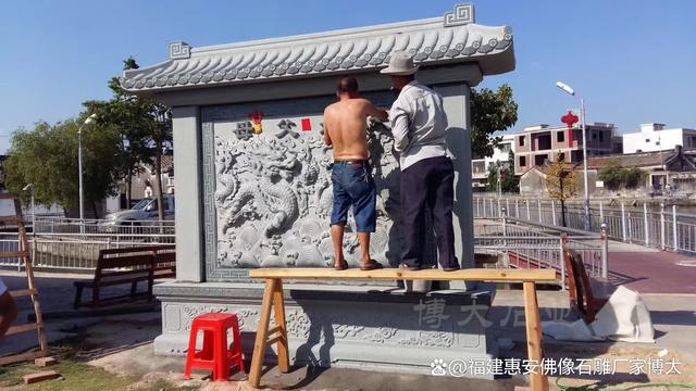 传统与现代结合的石雕照壁设计（多图欣赏）(图4)