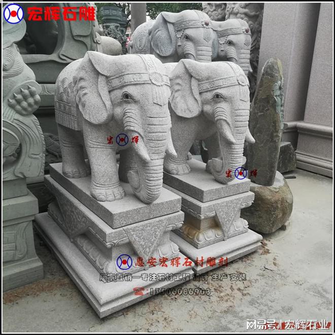 石雕大象：凝固的力量与艺术(图1)
