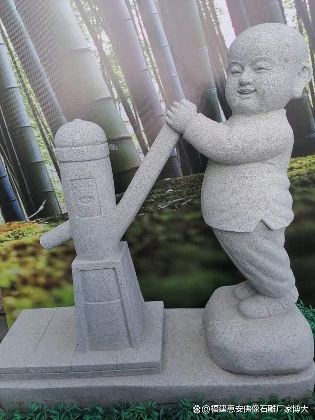 石雕技艺精湛寺庙小和尚栩栩如生（多图欣赏）(图4)