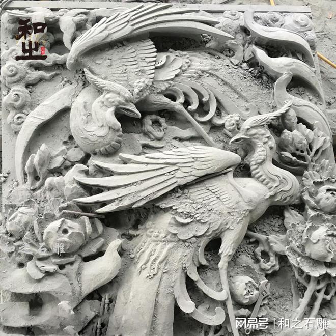 祠堂墙面上的石雕浮雕龙凤图雕刻(图6)
