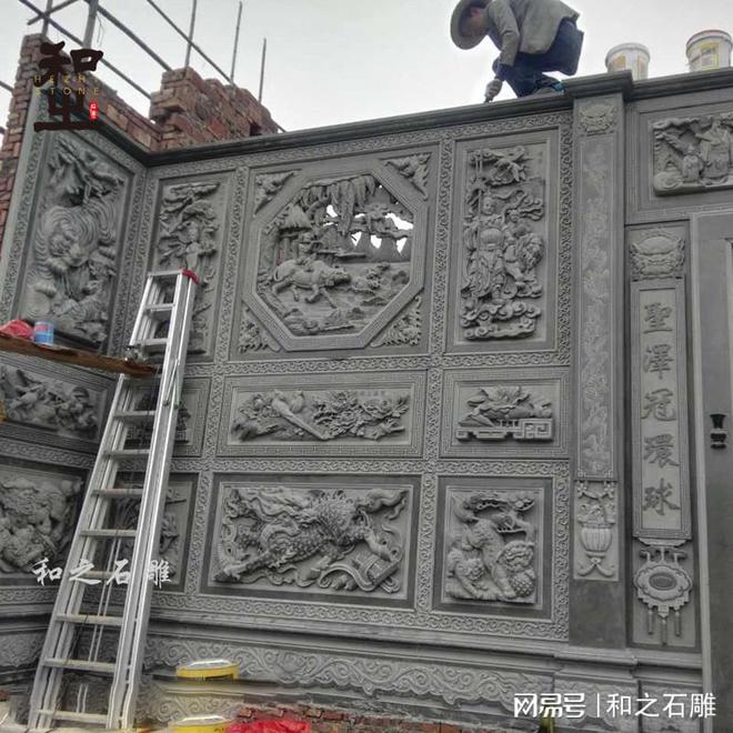 九游体育网站：祠堂古建筑上的石雕浮雕壁堵(图2)
